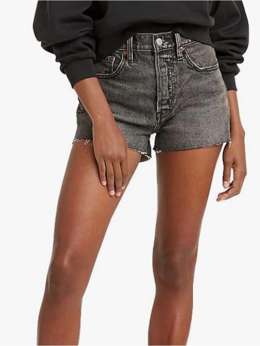 Levi's 501 Washed Black Women’s High-Rise Denim Cutoff Shorts, size 34